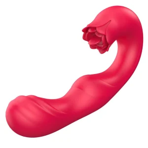 Twirling Tongue Tease - Silicone Rotating G-Spot Vibe & Clit Licking Rose