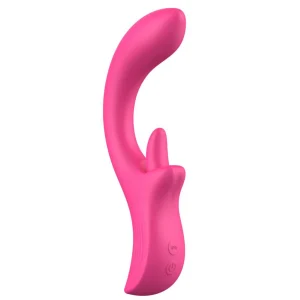 Double O Dual Action Silicone G-Spot Vibe and Clit Licker - 360 Tongue Licking Rotation!