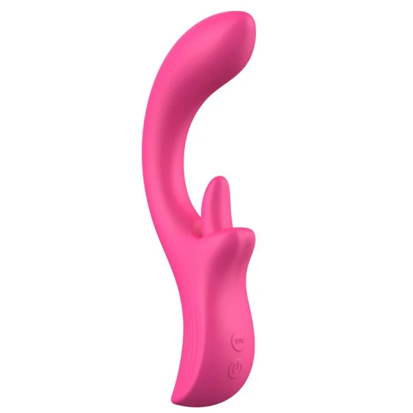 Double O Dual Action Silicone G-Spot Vibe and Clit Licker - 360 Tongue Licking Rotation!